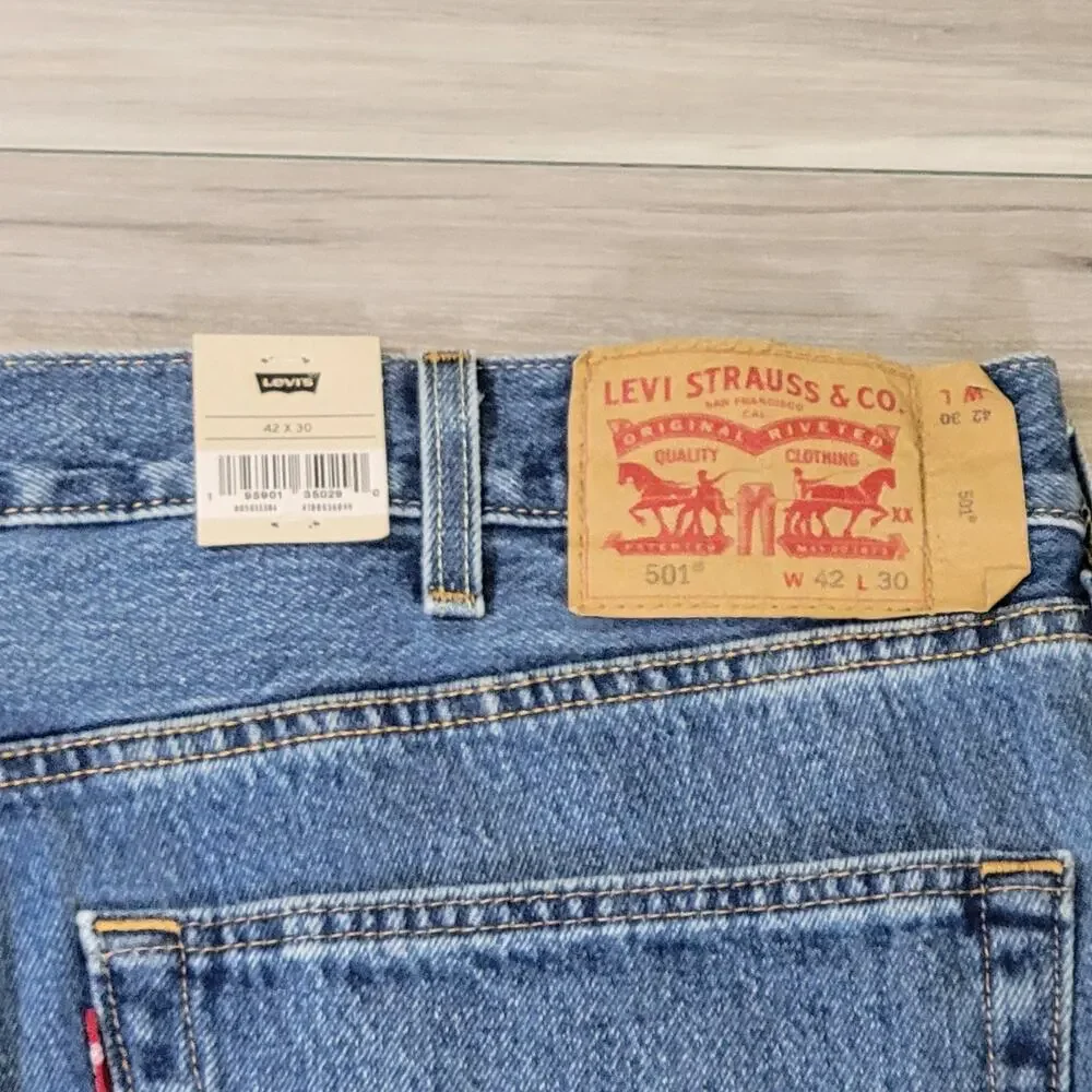 Levi's 501 Jeans Men's 42X30 Light Wash New 005013306